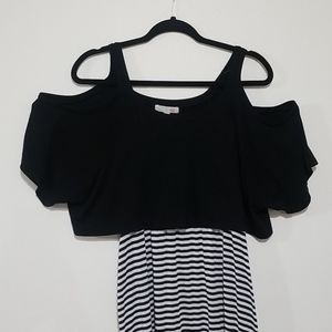 Cold Shoulder, Crop Top, Maxi Dress